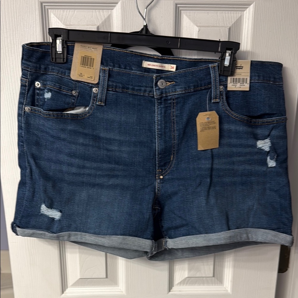 Levi's Blue Jean Shorts Distressed Cut-Off
